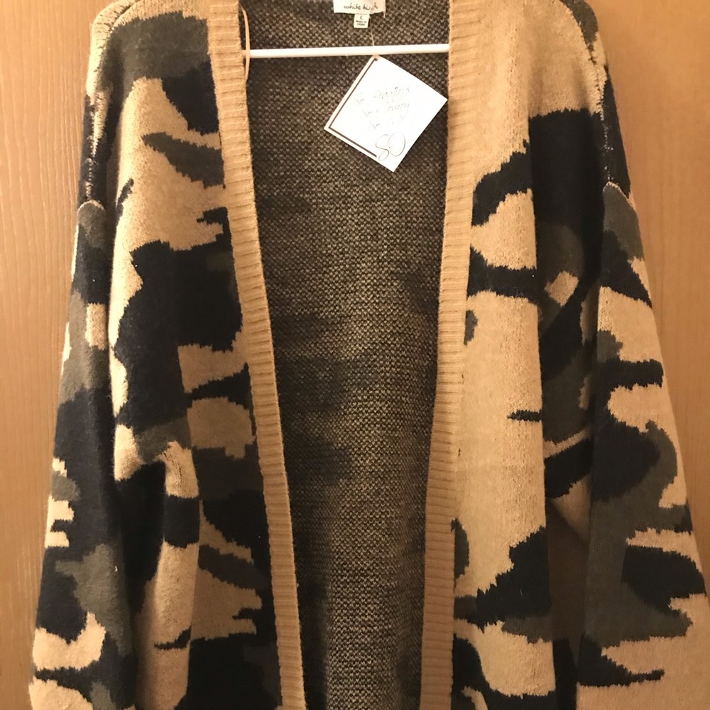 White Birch Camo Cardigan
